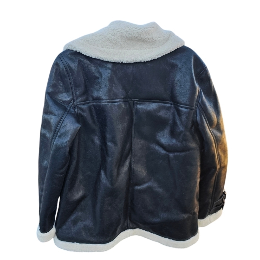 L'Academie Cian Moto Jacket in Black & Beige size small - Picture 2 of 9